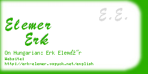 elemer erk business card